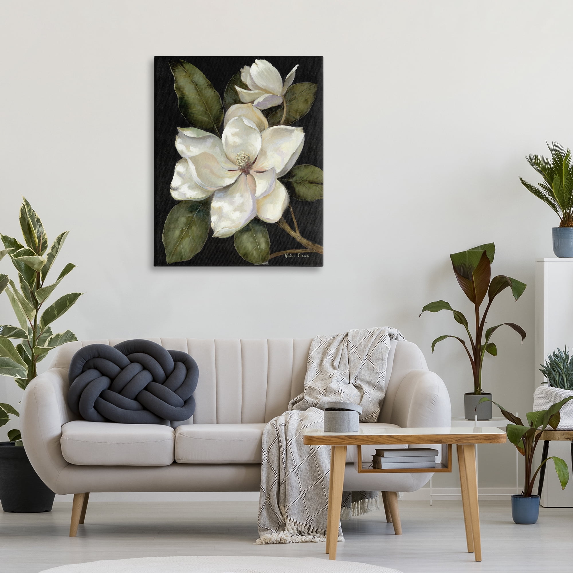 Stupell Industries Blooming Magnolia Buds Canvas Wall Art, design by Nan