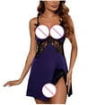 thumbnail image 5 of TIHLMK Nightgowns for Women Sling Suspender Lace V-Neck Low-Neck Your Underwear Lingerie Sleepwear, 5 of 7