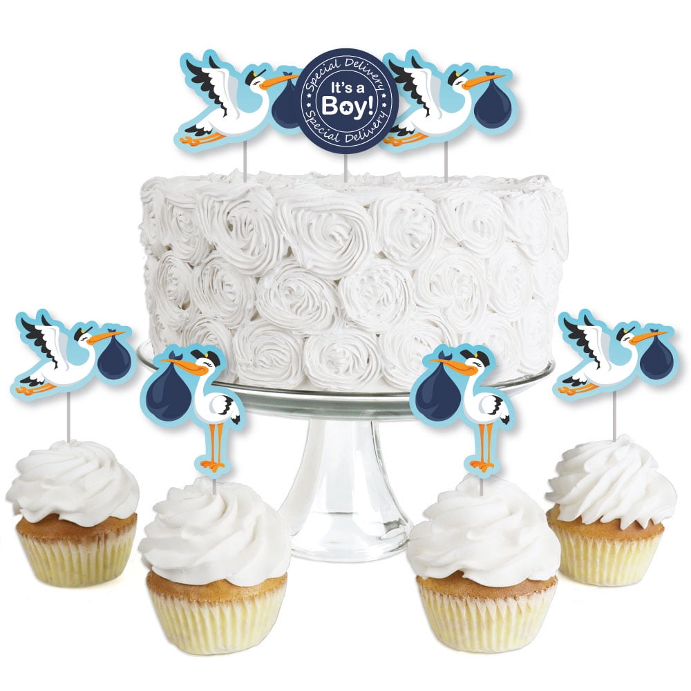 IT'S A BOY Star Shaped Cupcake Toppers Set of 12