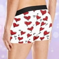 thumbnail image 4 of Vetsdori Soft Underwear for Men Valentines Boxers Cozy Casual Trunks Gift for Boyfriend Heart Print Mens Boxer Briefs Elastic Waist, 4 of 7