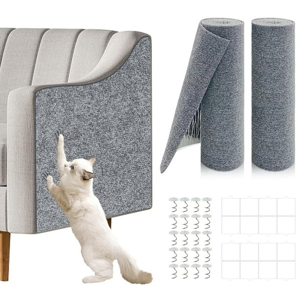 Unidades de alfombrillas rascadoras para gatos de 100 x 40 cm, protector de muebles para sofás rascadores para gatos, almohadillas rascadoras autoadhesivas recortables para gatos, rascador par