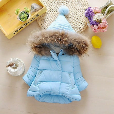 

CHGBMOK Clearance Winter Coats for Kids Hoodie Zipper Coat Warm Jacket Clothes Solid Color Winter Jackets