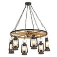 thumbnail image 2 of Meyda Tiffany 151906 Miners Lantern 6 Light 40" Wide Lantern Chandelier - Rust / Natural, 2 of 6