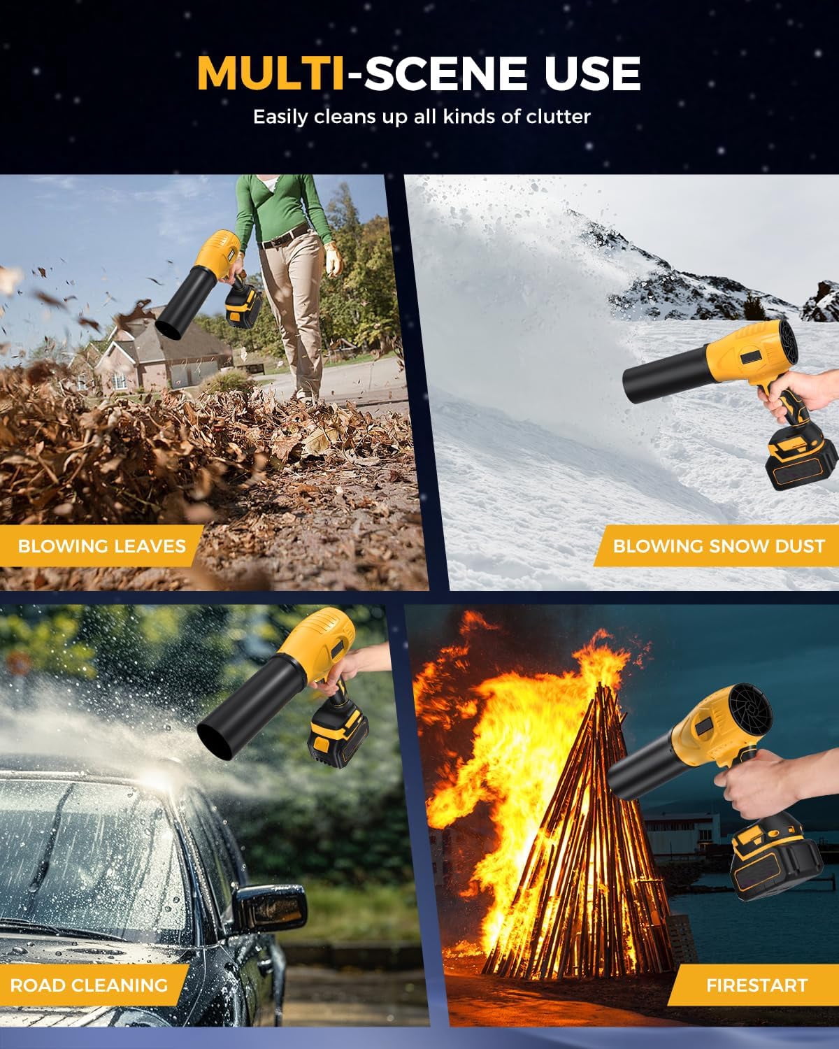 Cuopluber Leaf Blower Cordless with Battery, 300,000 RPM, Extended Nozzle, Lightweight Handheld Design, Blower for Patio Cleaning, Car Blowing Water, Lawn Care, Blowing Leaves