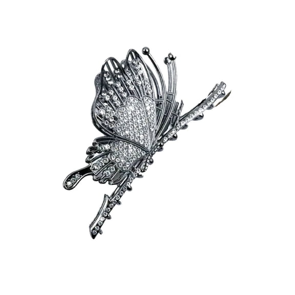 QIQUWOHUL Large Sparkly Butterfly Hair Clips For Women Metal Hair Jaw Non Slip Cute Hairclips Accessories For Thick Hair Gold&Black