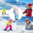 thumbnail image 3 of Likimi Toddler Kids Boys Girls Gloves Color Block Thick Thermal Waterproof Gloves Fall Winter Ski Gloves Size 4-7 Years Light Blue, 3 of 6