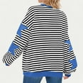 thumbnail image 5 of Lenpel Women's Striped Sweatshirts Oversized Long Sleeve Crew Neck Graphic Pullover Tops Fashion Fall Outfits, 5 of 7