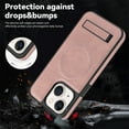 thumbnail image 4 of Magnetic for iPhone 14 Premium PU Leather Case,Built-in Invisible Stand [Compatible with Magsafe] Protective Slim Kickstand Phone Cover Compatible with iPhone 14, Rosegold, 4 of 10