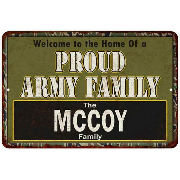 Mccoy Proud Army Family Gift 8x12 Metal Sign 208120023258