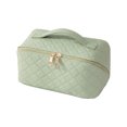 thumbnail image 1 of Bolsa de cosméticos de PU Caja de maquillaje a cuadros de gran capacidad para regalos de vacaciones (verde) Ehuebsd Cuidado Belleza, 1 of 9