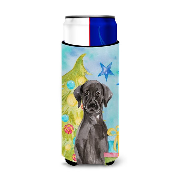 Carolines Treasures BB9398MUK Black Labrador Christmas Michelob Ultra Hugger for slim cans  Slim Can multicolor