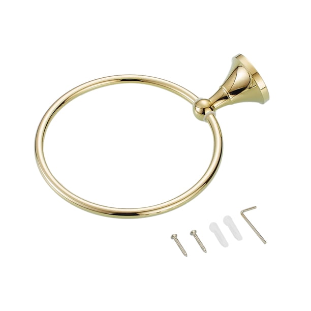 Toallero individual de latón dorado retro, barra de toalla con varios estantes anillo
