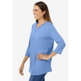 thumbnail image 3 of Woman Within Plus Size Perfect Three-Quarter Sleeve V-Neck Tee (Petite Available), 3 of 6