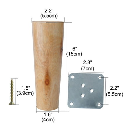 6 Round Solid Wood Furniture Legs Chair Table Cabinet Feet Replacement Set Of 8 Canada 6 Round Solid Wood Furniture Legs, Wooden Table Legs Canada