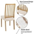 thumbnail image 3 of Juego de 2 fundas de asiento de silla jacquard elásticas beige para comedor, fundas protectoras de asiento de silla antipolvo lavables extraíbles, 3 of 5
