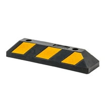 Guardian Parking Stop, 2 Foot Long Rubber Curb with Mounting Holes, Black/Yellow