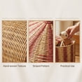 thumbnail image 3 of Wicker Striped Storage Basket, Woven Laundry Hamper for Toy Organization and Decor, 12.6 in Diameter x 14.6 in Height, Easter Decorations, Valentines Day Gifts B, 3 of 5
