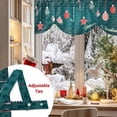 thumbnail image 5 of Merry Christmas Tie Up Valances Curtain, Decorative Balls Candy Stars Green Texture Adjustable Rod Pocket Short Window Treatment Tie Up Curtains Valances for Kitchen Living Room Bathroom 42x12 Inches, 5 of 9