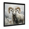 thumbnail image 2 of Designart "Minimalist Adventure of Mountain Goat II" Animals Framed Wall Art Decor - Modern Grey Goat Living Room Framed Canvas Art, 2 of 6
