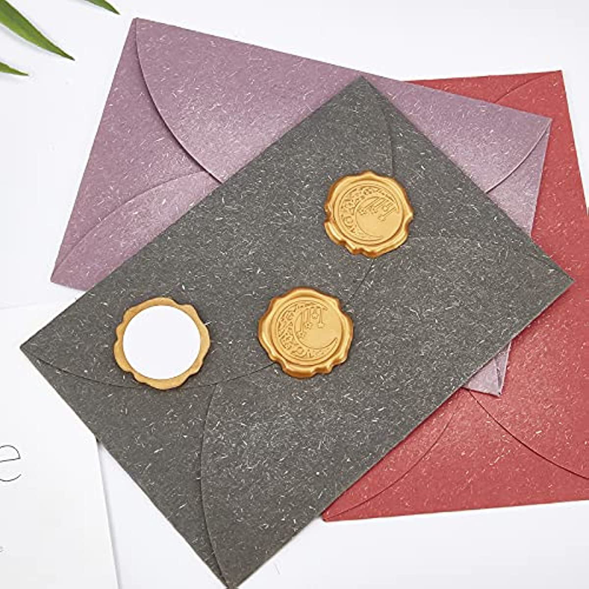  100Pcs Gold & White Wax Seal Stickers Handmade Envelope Seals  Self Adhesive Wax Stickers for Wedding Party Invitations, Envelope, Gift  Wrap, Christmas(Gold Rosemary Style, White Wax)
