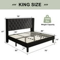 thumbnail image 3 of Feonase King Size Bed Frame with Upholstered Wingback Headboard,Button Tufted Platform Bed and Heavy Duty Wooden Slats Support,Easy Assembly, Noise-Free,No Box Spring Needed, Black, 3 of 7