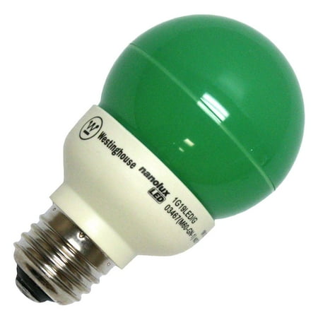 Westinghouse 03467 - 1G19/LED/G 1W G19 GREEN LED Colored Globe Light Bulb