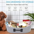 thumbnail image 2 of Dog Toy Baskets pet Toy Basket Storage in Small Shallow Stuff bin - Perfect for Collect Puppy Toys, cat Toy, Grooming Stuff, Diapers, Bed, for Bathroom, Playroom, Closet, Home - Gray, 2 of 7