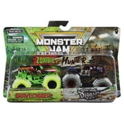 Monster Jam, Official Zombie Grave Digger Vs. Hunter Son-Uva Digger Die-Cast Monster Trucks, 1:64 Scale
