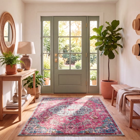 Safavieh Madison Joandra Southwestern Area Rug, Fuchsia/Teal, 4' x 6'