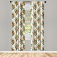 thumbnail image 3 of Ambesonne Hawaii Curtains, Vintage California Poppy, Pair of 28"x84", Burnt Orange Champagne, 3 of 5