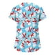 thumbnail image 3 of Puntoco, blusas con cuello en V y manga corta a la moda para mujer, blusa de bolsillo con estampado de uniforme de trabajo, tops Puntoco Puntoco-3125, 3 of 4