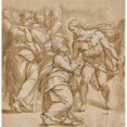 thumbnail image 3 of Pellegrino Tibaldi 12x12 Black Modern Framed Museum Art Print Titled - The Incredulity of Thomas (1565-1585), 3 of 5