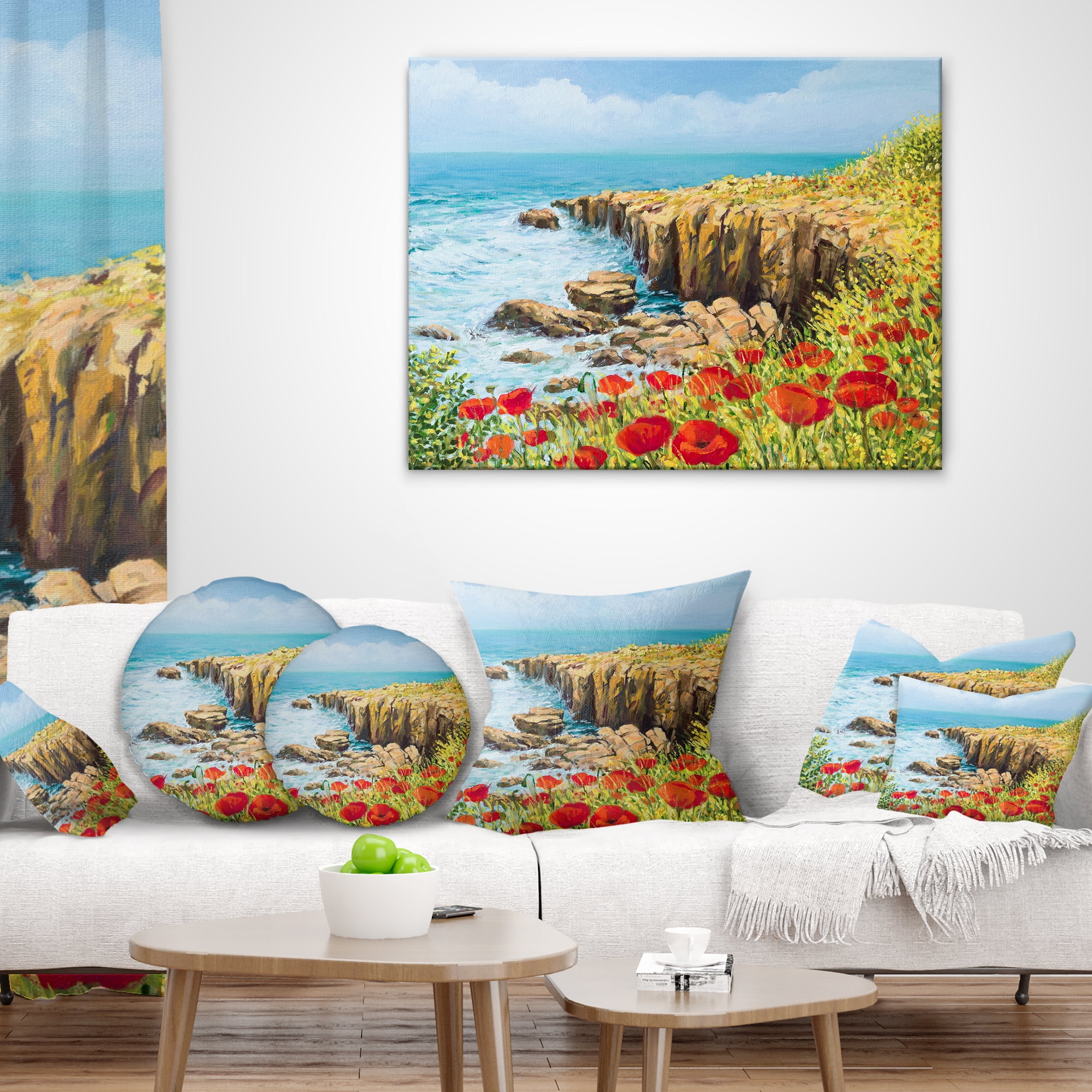 Designart Summer Breeze - Landscape Printed Throw Pillow - 18x18