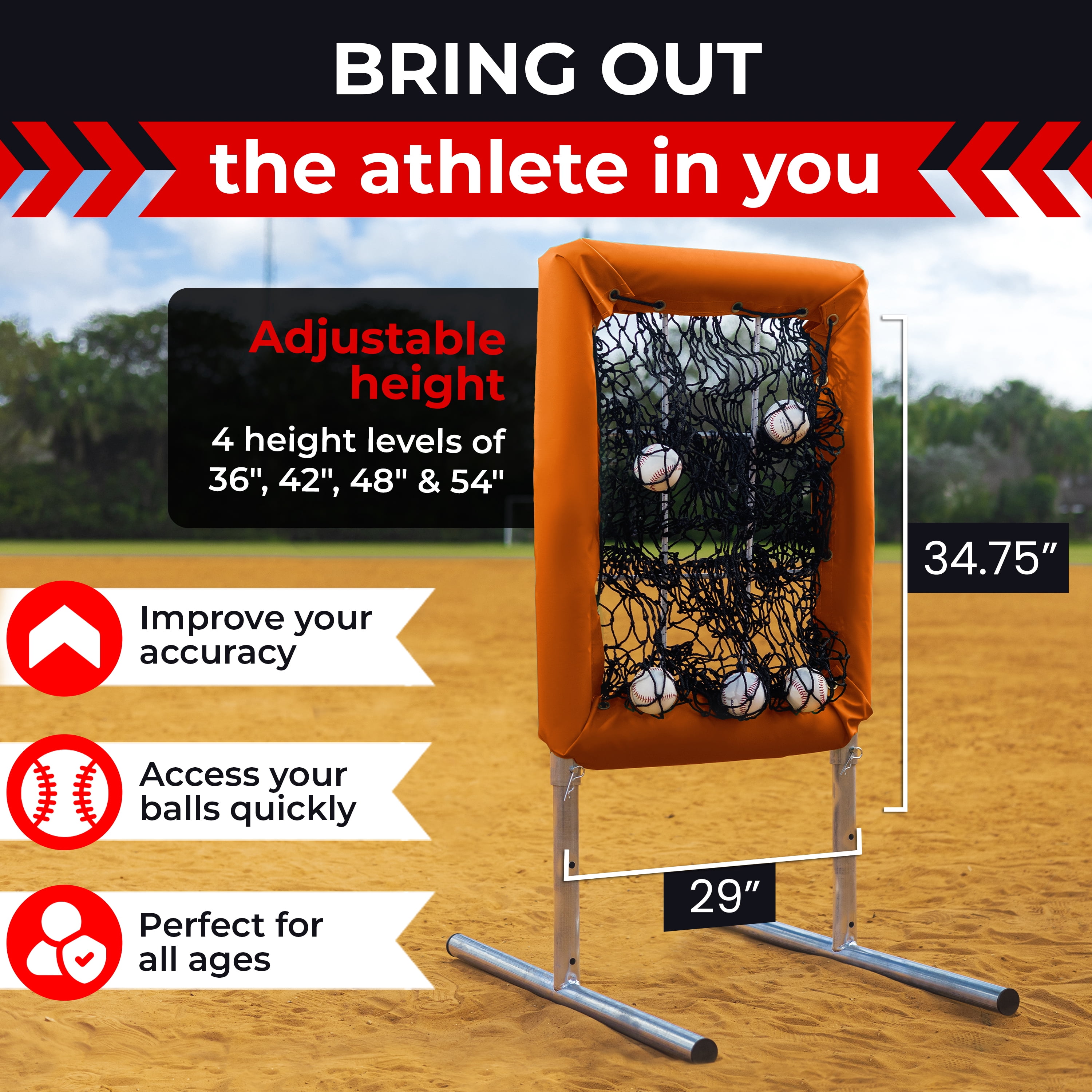 Velocity 9 Hole Pitchers Pocket - Orange PVC