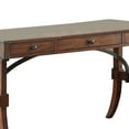thumbnail image 3 of Benjara BM222655 3 Drawer Writing Desk with Flared H Shaped Legs & Curved Braces, Brown, 3 of 4