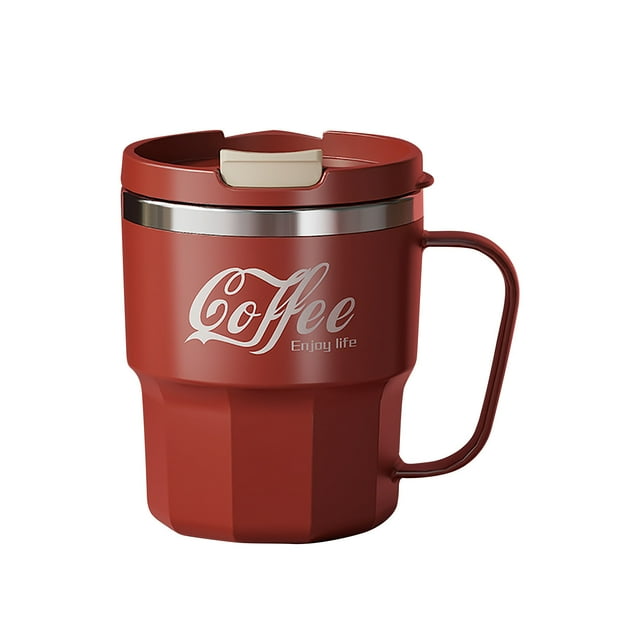Tazas de Café con Tapas Taza de Acero Inoxidable 304, Doble Capa con Tapa, Taza de Café Caliente, Taza de Agua de Gran Capacidad para Estudiantes