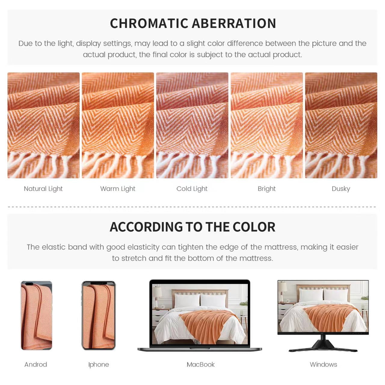 Bourina Herringbone Orange Throw Blanket for Couch, Suitable for Adult, Soft and Lightweight, 50"x 60"
