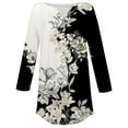 thumbnail image 5 of Cqxid525 Ladies Tops And Blouses 3/4 Length Sleeve Womens Tops 2025 Spring Neck Casual Print Tunic T Shirts Three Quarter Length Womens Tops White S, 5 of 5