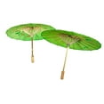 thumbnail image 4 of TJ Global PACK OF 2 Japanese Chinese 33" Umbrella Parasol For Wedding Parties, Photography, Costumes, Cosplay, Decoration And Other Events - 2 Umbrellas (Green), 4 of 4