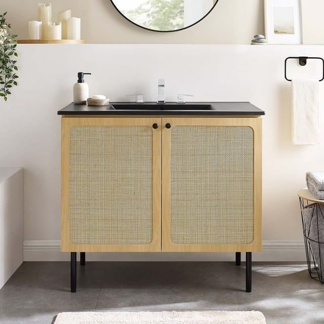 Modway Chaucer Meuble-Lavabo de Salle de Bain 36 Pouces en Chêne Noir
