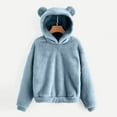 thumbnail image 4 of Cute Teddy Bear Ears Hoodies for Women 2025 Long Sleeve Soft Warm Hoodie Hooded Sweatshirt Women Pullover, 4 of 6