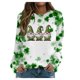 thumbnail image 1 of Xuyuer Women's Round Neck St. Patrick's Day Printed Long Sleeve Shirts Sweatshirt - Festive Holiday Graphic Pullover Top for Seasonal Parties, Gift Exchanges and Cozy Spring Summer Wear, 1 of 5