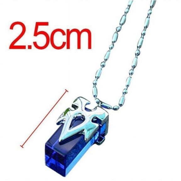Sword Art Online SAO Metastasis Plastic Crystal Necklace Blue, for Adults, Alloy Metal