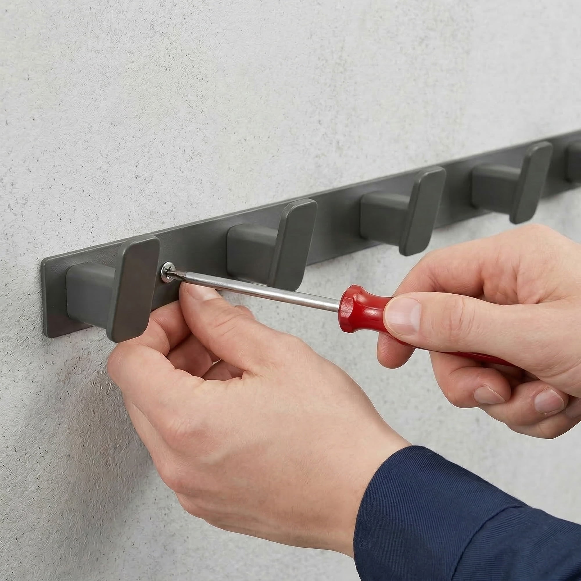 Unique Bargains Coat Rack Wall Mount Aluminum Hook for Entryway Bathroom Gray 17.3"x1.3"