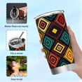 thumbnail image 6 of SKYSONIC Colorful Geometric 12 oz Tumbler Stainless Steel Vacuum Insulated Travel Tumbler with Straw and Lid, Durable Coffee Mug Drinking Cup, 6 of 7