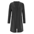 thumbnail image 2 of LEKODE Lightweight Relaxed Fit Layering Shrug Long Sleeve Open Front Side Pockets Daily Work Travel Cover Up Gray 4XL, 2 of 8