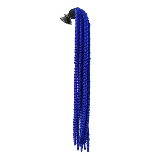 Trenzas para casco de moto, 60 cm, con gradiente de cola de caballo y rampa, para casco de moto Azul profundo