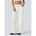 thumbnail image 4 of Women'S Wide Leg Jeans High Waisted Stretchy Straight Leg Jeans Trendy Loose Denim Pants Cream White XS, 4 of 9