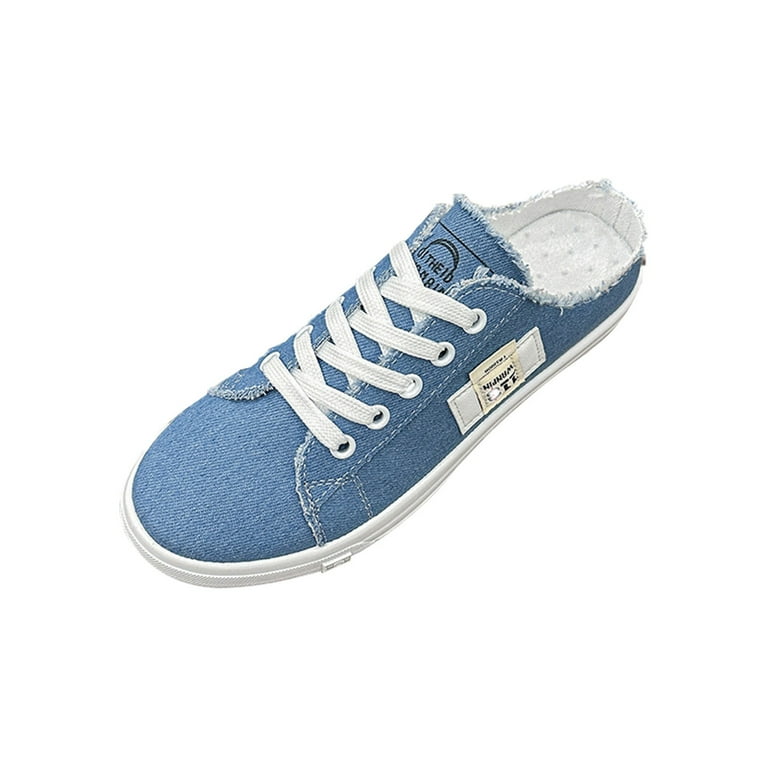 Mules for Women Slip On Sneakers Backless Canvas Shoes Comfort - Main Image