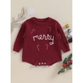 thumbnail image 2 of Bslissey Newborn Baby Girls Boys Christmas Sweater Romper Long Sleeve Letter Pattern Knit Jumpsuit Infant Toddler Knitwear Bodysuit Warm Clothes 3M 6M 9M 12M 24M, 2 of 8